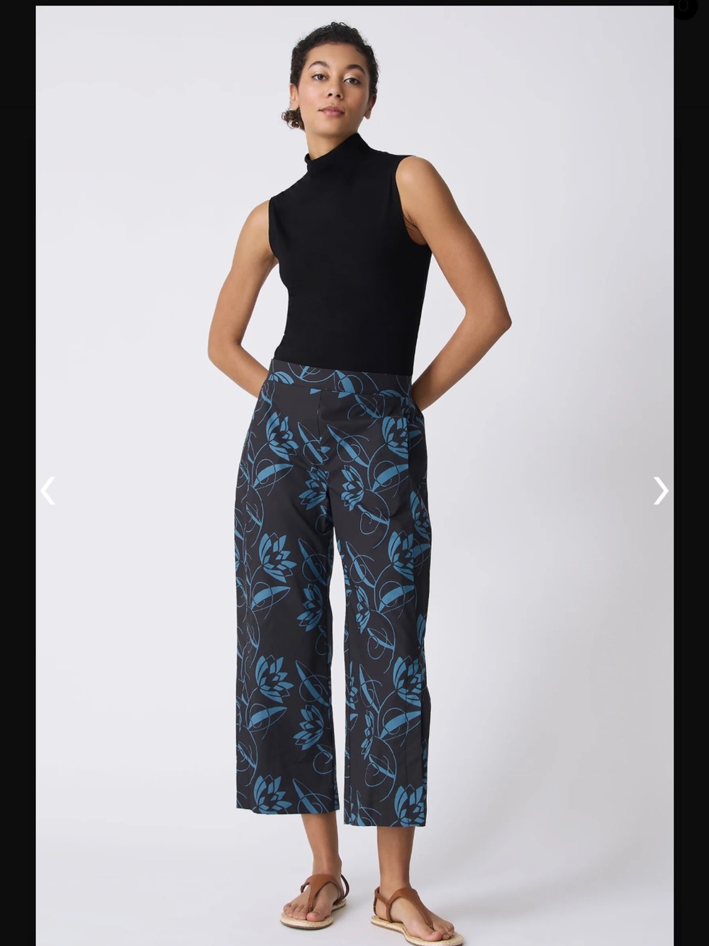 Kal Rieman Tami Side Kick Pant Lotus Print Blue Size XS